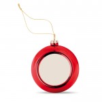Glänzende Weihnachtskugel mit Platte für Vollfarbdruck Ø6cm Farbe rot