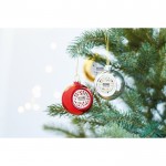 Glänzende Weihnachtskugel mit Platte für Vollfarbdruck Ø6cm Farbe rot Stimmungsbild Hauptansicht
