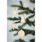 Weihnachtsbaumanhänger aus Holz zum Dekorieren Farbe holzton Stimmungsbild