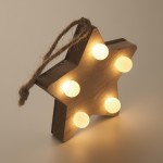Weihnachtsstern aus Holz zum Aufhängen mit LED-Beleuchtung Farbe holzton fünftes Detailbild
