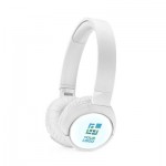 Kopfhörer mit Diadem und Geräuschunterdrückung Farbe weiß mit Logo
