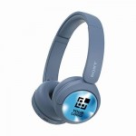 Bluetooth Kopfhörer mit langer Spielzeit Farbe blau mit Logo