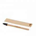 Endlos-Bambusstift mit Graphitspitze und Schutzkappe farbe braun Ansicht mit Druckbereich