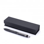 Kugelschreiber aus Aluminium mit blauer Tinte farbe schwarz Ansicht mit Druckbereich