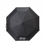 Automatischer Regenschirm aus RPET 190T mit 8 Paneelen, Ø98 farbe schwarz Ansicht mit Druckbereich