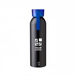 Flasche aus recyceltem Aluminium mit mattem Finish, 650 ml farbe hellblau Ansicht mit Druckbereich