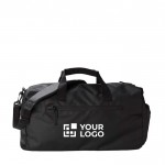 Sporttasche aus wasserabweisendem Polyester farbe schwarz Ansicht mit Druckbereich