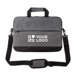 Laptoptasche aus 600D-Polyester mit Vordertasche, 15” farbe grau Ansicht mit Druckbereich