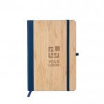 A5-Notizbuch mit Cover aus Bambus und Kunstleder, liniert Ansicht mit Druckbereich