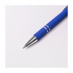 Kugelschreiber aus recyceltem Aluminium mit Touchpen farbe blau zweite Ansicht