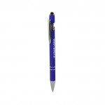 Kugelschreiber aus recyceltem Aluminium mit Touchpen farbe blau Ansicht mit Druckbereich
