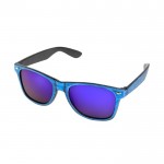 Sonnenbrille aus Holzimitat Farbe blau dritte Ansicht