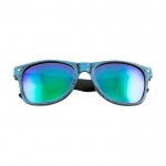Sonnenbrille aus Holzimitat Farbe blau