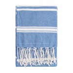 Buntes Strandtuch aus Baumwolle und Polyester Farbe blau