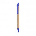 Kugelschreiber mit Kartongehäuse Farbe Blau erste Ansicht