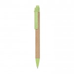 Kugelschreiber mit Kartongehäuse Farbe Grün erste Ansicht