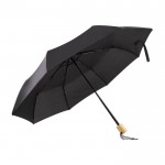 Faltbarer Schirm aus recyceltem Kunststoff Farbe Schwarz erste Ansicht