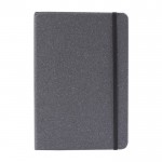 Notizbuch A5 mit festem Einband aus recyceltem Leder Farbe Schwarz erste Ansicht