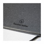 Notizbuch A5 mit festem Einband aus recyceltem Leder Farbe Schwarz zweite Ansicht