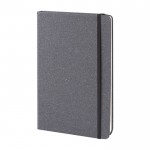 Notizbuch A5 mit festem Einband aus recyceltem Leder Farbe Schwarz fünfte Ansicht