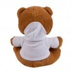 Teddybär mit Sweatshirt für Kunden Farbe Weiß dritte Ansicht