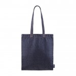 Tasche aus Denim und recycelter Baumwolle mit langen Henkeln farbe jeansblau erste Ansicht