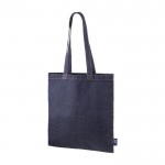Tasche aus Denim und recycelter Baumwolle mit langen Henkeln farbe jeansblau zweite Ansicht