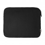 Laptophülle aus recycelter Baumwolle mit Reißverschluss 14'' farbe schwarz erste Ansicht