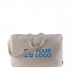 Tasche aus recycelter Canvas-Baumwolle mit Griff, 280 g/m2 farbe natürliche farbe Ansicht mit Druckbereich