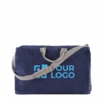 Tasche aus recycelter Canvas-Baumwolle mit Griffen farbe blau Ansicht mit Druckbereich