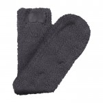 Socken mit flauschigem Stoff und bedruckbarem Etikett farbe grau vierte Ansicht