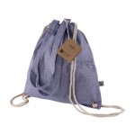 2-in-1-Tasche und Turnbeutel aus Fairtrade-Baumwolle farbe blau Detailbild 4