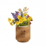 Blumentopf aus Kork mit Wildblumensamen zum Pflanzen farbe braun Ansicht mit Druckbereich