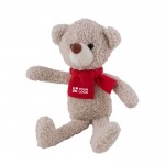 Teddybär mit rotem Schal zum Bedrucken im Lieferumfang inkl. farbe natürliche farbe Ansicht mit Druckbereich