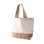 Tasche aus recycelter Baumwolle mit Jutedetails, 320 g/m2 farbe natürliche farbe zweite Ansicht