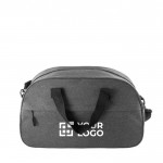 RPET-Sporttasche mit Doppelgriff und Außenreißverschluss farbe grau Ansicht mit Druckbereich