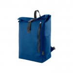 Rolltop-Rucksack aus Polyester mit Reißverschluss farbe marineblau zweite Ansicht