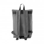 Rolltop-Rucksack aus Polyester mit Reißverschluss farbe grau vierte Ansicht
