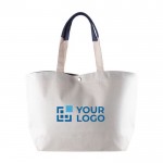 Tasche aus recycelter Baumwolle, 280 g/m2 farbe marineblau Ansicht mit Druckbereich