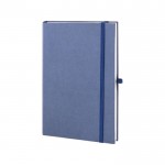 Notizbücher mit festem Cover aus organischen Materialien, A5 farbe blau dritte Ansicht