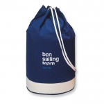 Rucksack aus Baumwolle bedrucken Farbe blau Ansicht mit Logo 1