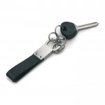 Schlüsselanhänger aus Leder für Werbung Farbe schwarz zweite Ansicht