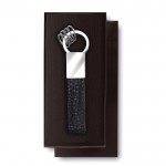 Schlüsselanhänger aus Leder für Werbung Farbe schwarz dritte Ansicht