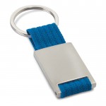 Schlüsselanhänger mit buntem Siebdruck Farbe blau