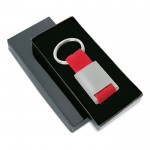 Schlüsselanhänger mit buntem Siebdruck Farbe rot erste Ansicht