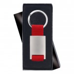 Schlüsselanhänger mit buntem Siebdruck Farbe rot zweite Ansicht
