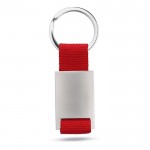 Schlüsselanhänger mit buntem Siebdruck Farbe rot dritte Ansicht