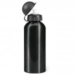 Bedruckte sportliche Flasche aus Aluminium Farbe schwarz