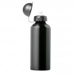 Bedruckte sportliche Flasche aus Aluminium Farbe schwarz erste Ansicht
