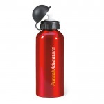 Bedruckte sportliche Flasche aus Aluminium Farbe rot Ansicht mit Logo 1